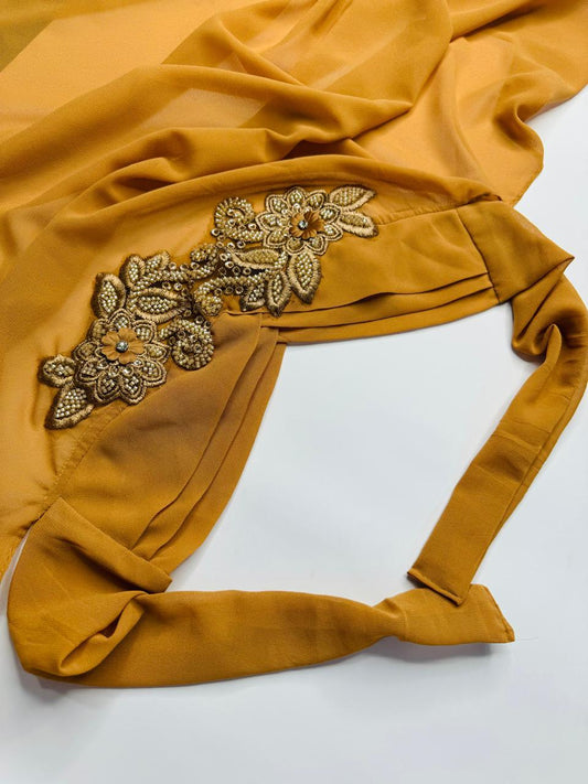 Cutwork Ready to Wear Hijab Color - Mustard