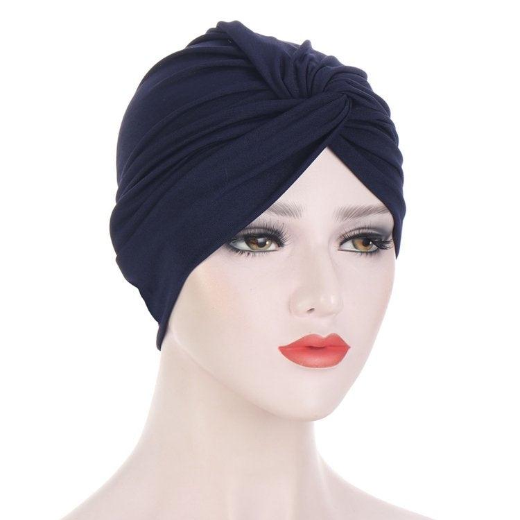 Women Turban Caps Headscarf Pleated Wrap Chemo Cap