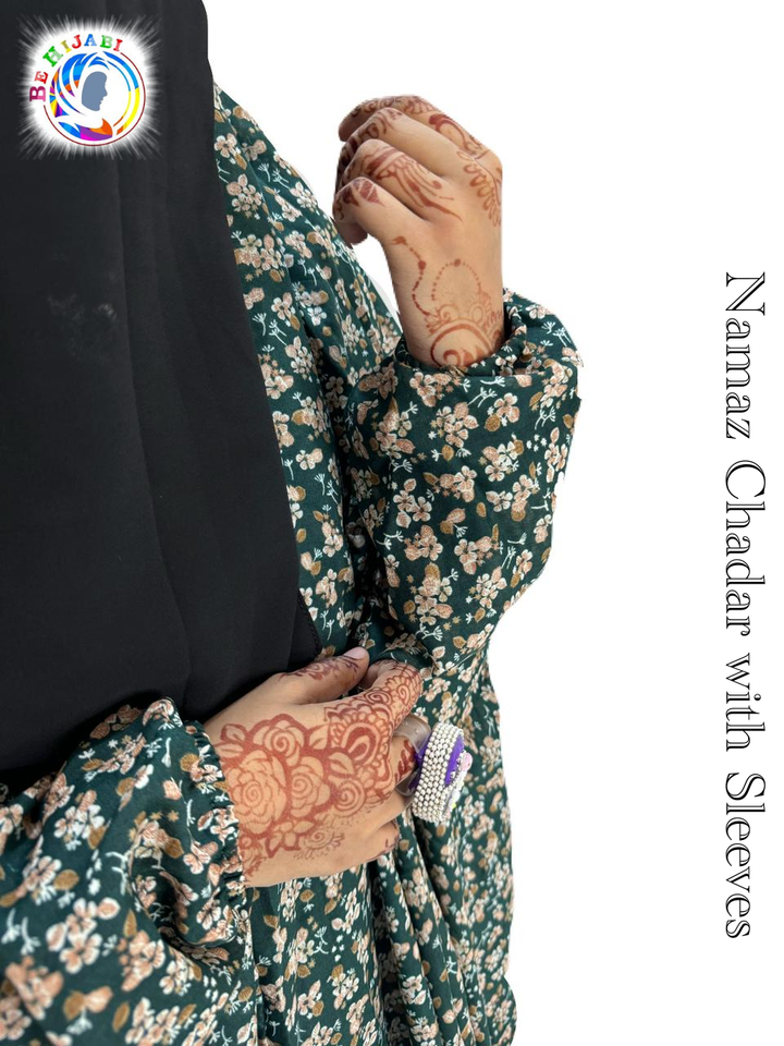 Full Length Namaz Chadar with Sleeves Print 3