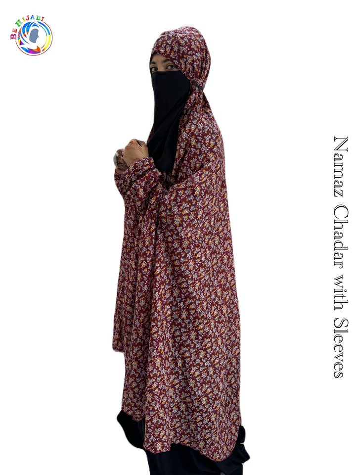 Full Length Namaz Chadar with Sleeves Print 5