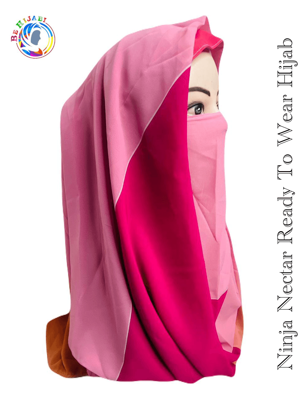 Printed Ninja Nector Hijab With Niqab Design 17