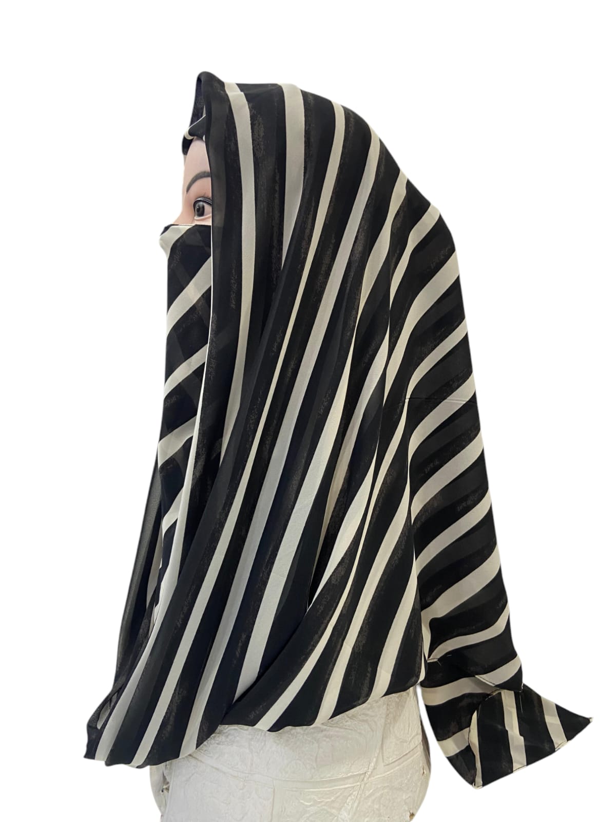 Printed Ninja Nector Hijab With Niqab Design C10