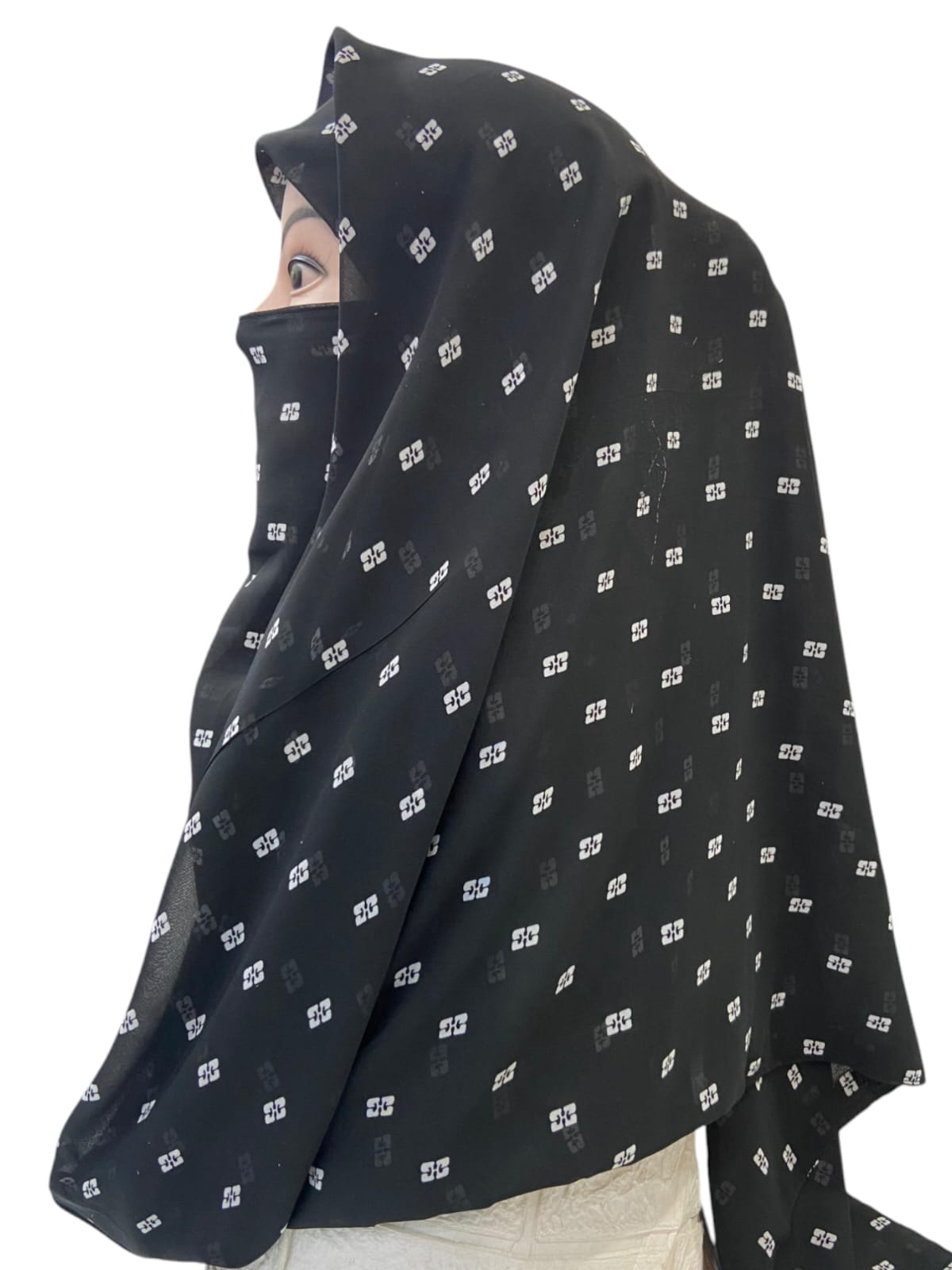 Printed Ninja Nector Hijab With Niqab Design C4