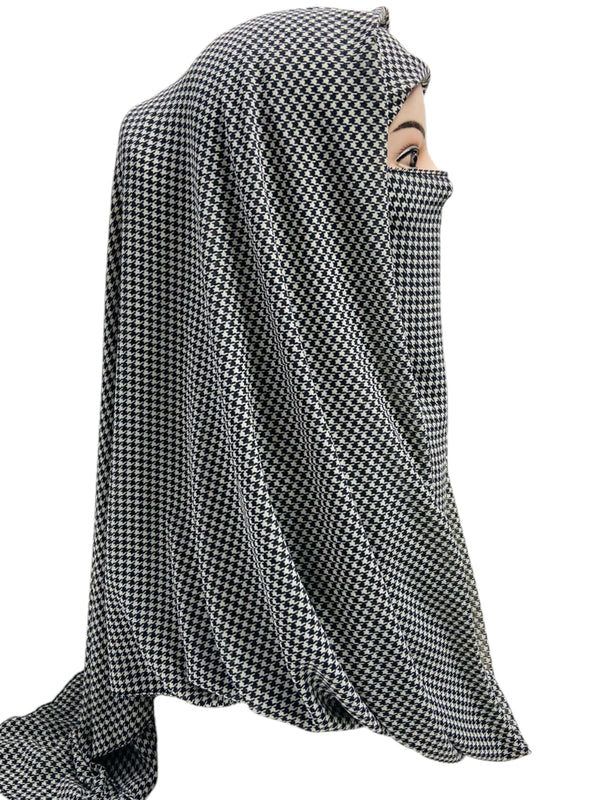 Printed Ninja Nector Hijab With Niqab Design E3