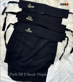 Pack of 3 Saudi Embroidered Arabic Niqab