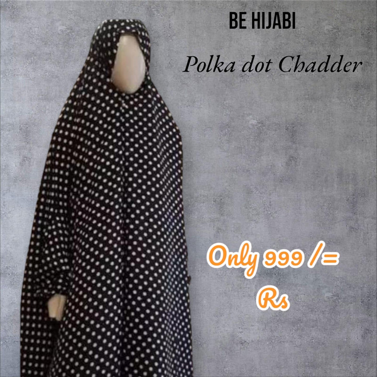 Polka Dots Chadar with Sleeves - Prayer / Namaz Chadar full Hijab