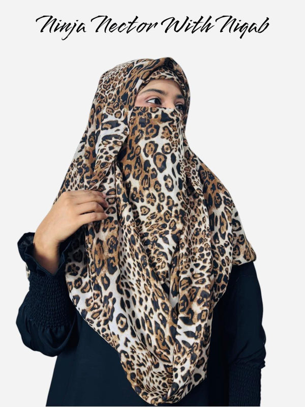 Premium Printed Ninja Nector Hijab With Niqab Design P11