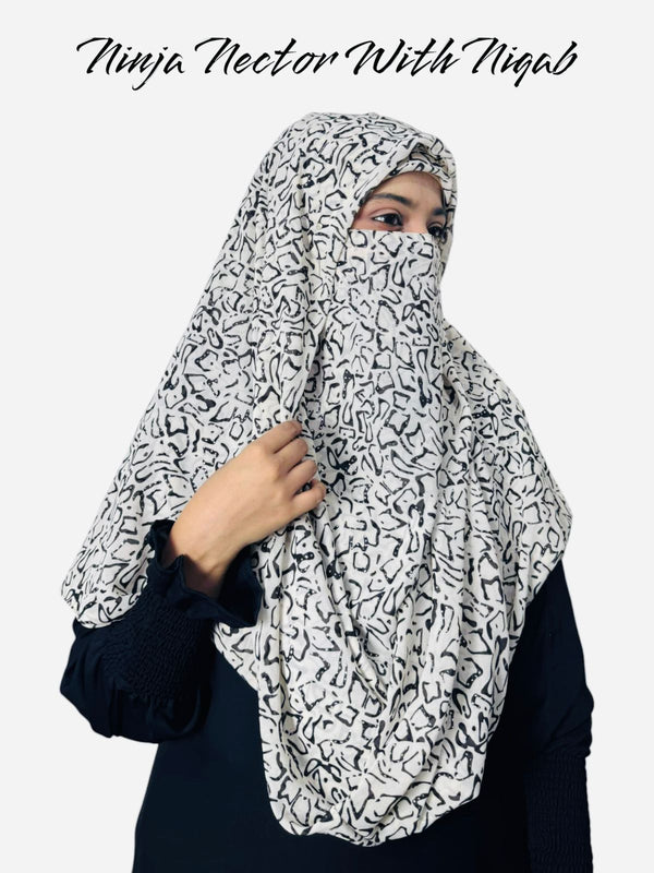 Premium Printed Ninja Nector Hijab With Niqab Design P13