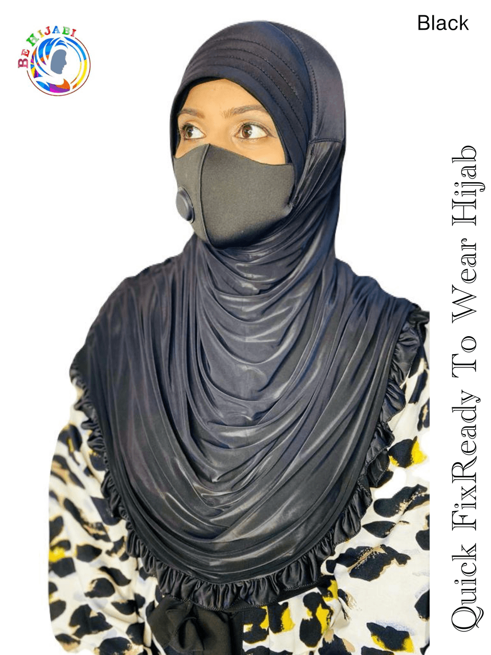 Quick Fix Plating Ready To Wear Hijab Black