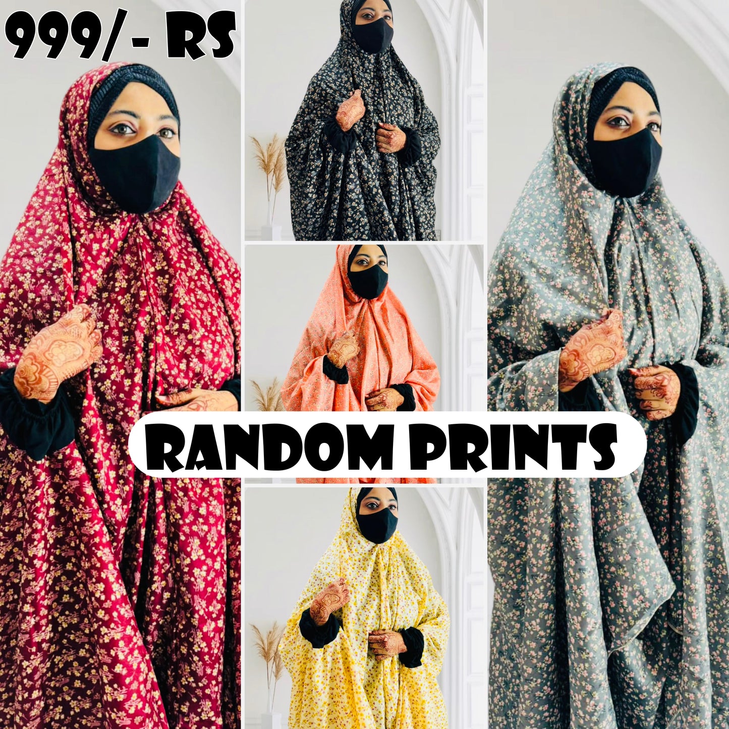 Polka Dots Chadar with Sleeves - Prayer / Namaz Chadar full Hijab