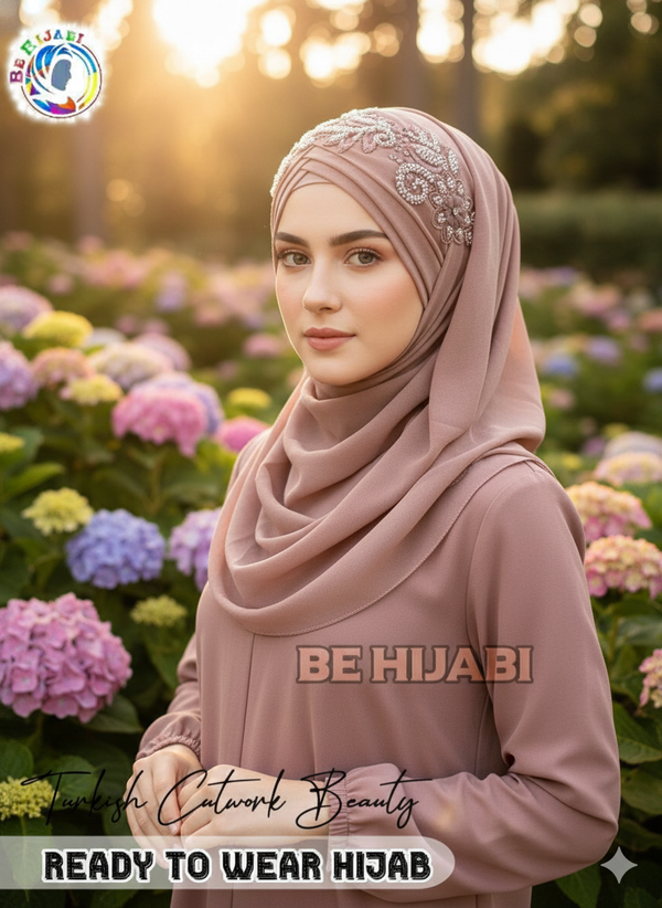 Cutwork Ready to Wear Hijab Color - Coffee