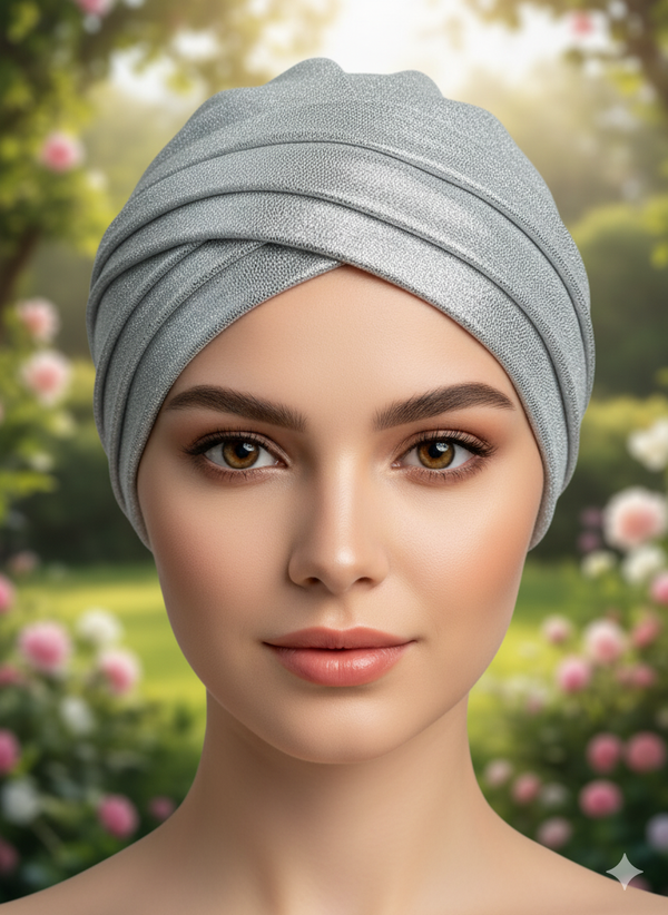 3 Layer Shimmer Cap - Silver