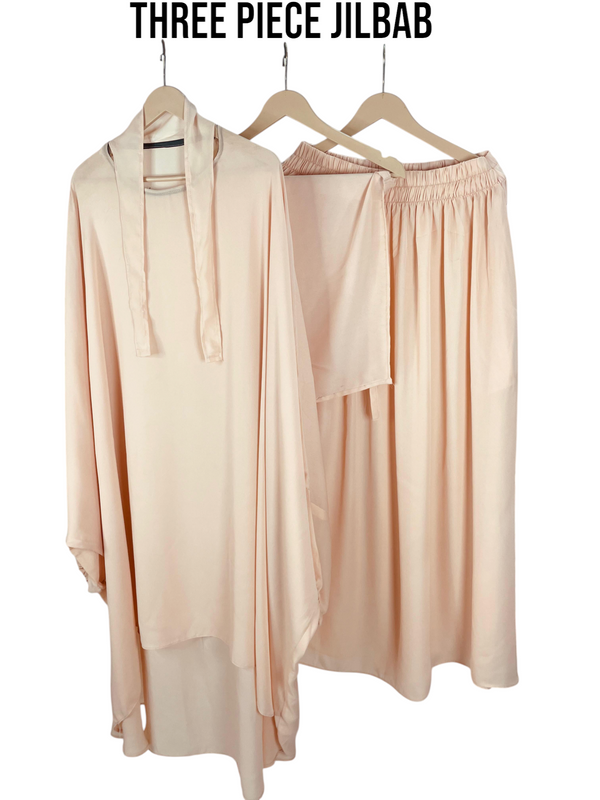 Three Piece Jilbab Color Beige