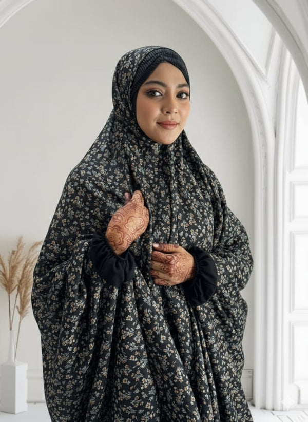 Chadar with Sleeves - Prayer / Namaz Chadar Full Hijab Color Black