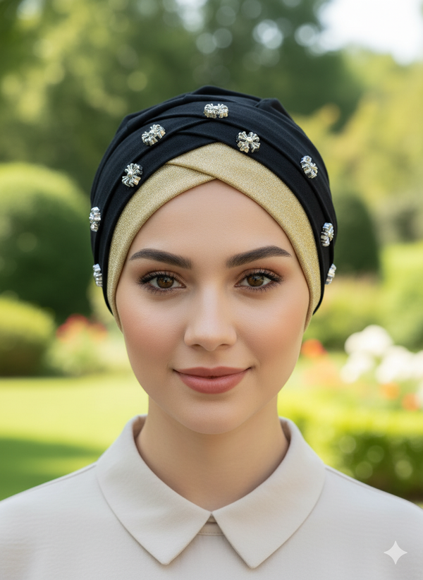 3d infinity cap Black Gold