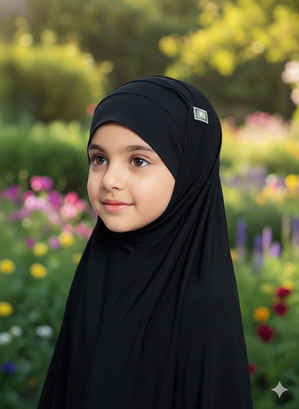 Black Baby Scarf with Cap