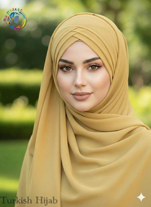 Turkish Scarf Chiffon Layer instant Ready To Wear Color Skin