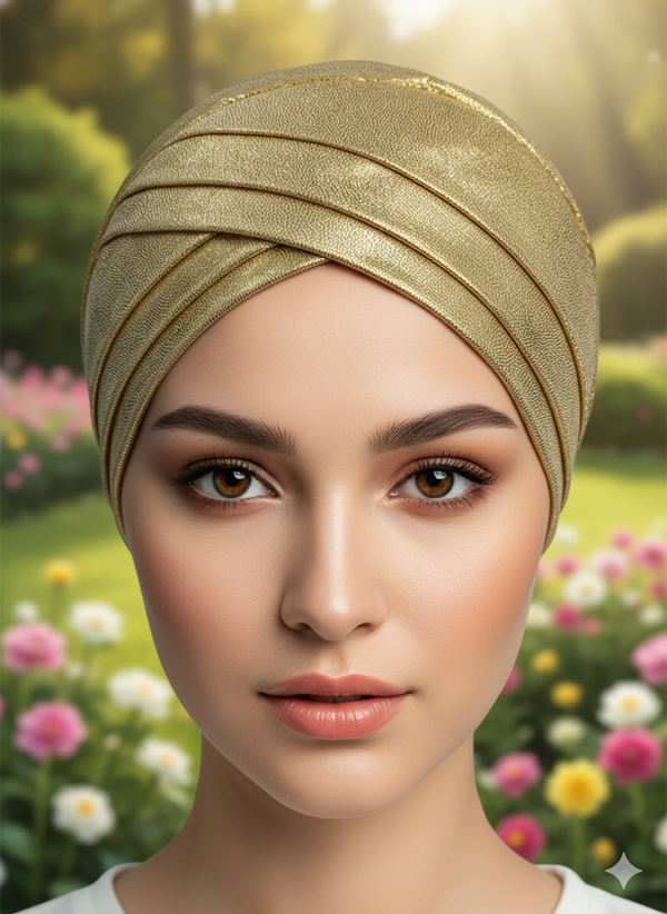 3 Layer Shimmer Cap - Golden