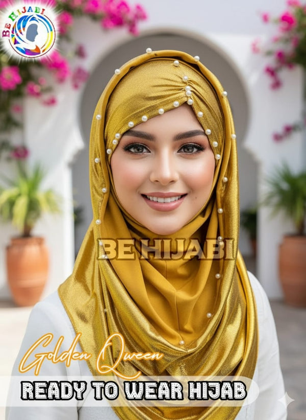 Golden Pinless Hijab