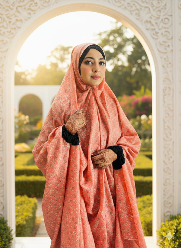 Chadar with Sleeves - Prayer / Namaz Chadar Full Hijab Color T Pink