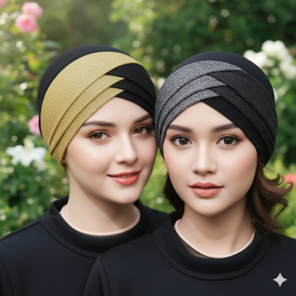 Pack of 2 Shimmer 3d Layer Cap