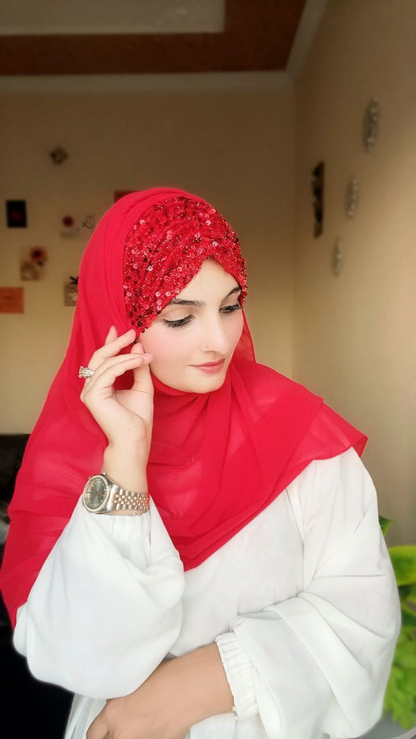 Bridal Hijab Shining Star 2.0 RED