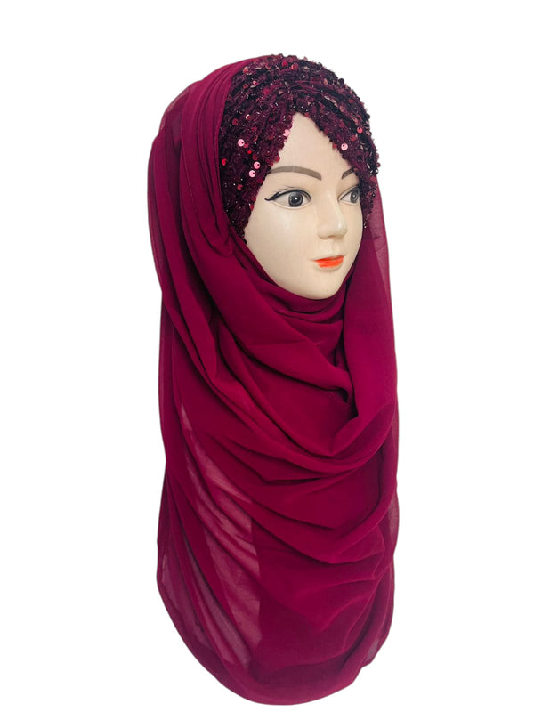 Bridal Hijab Shining Star 2.0 Maroon