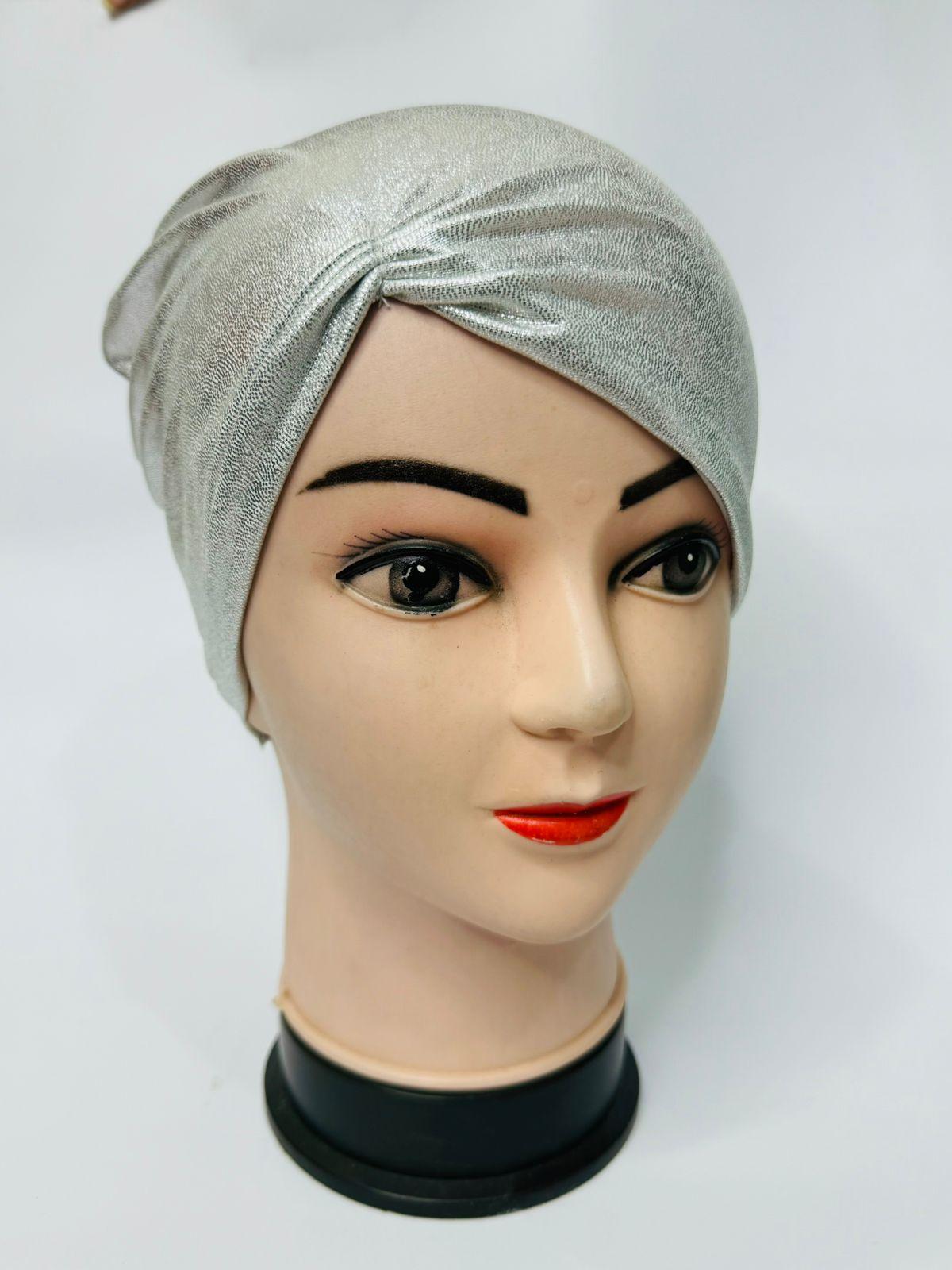 Side Parting Shimmery Cap - Silver