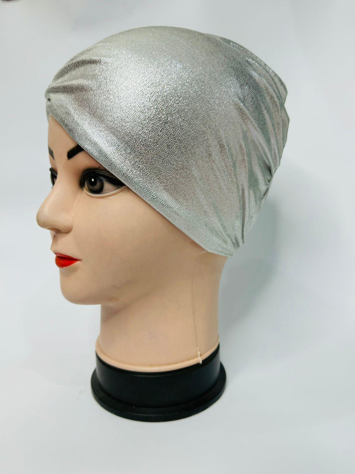 Side Parting Shimmery Cap - Silver