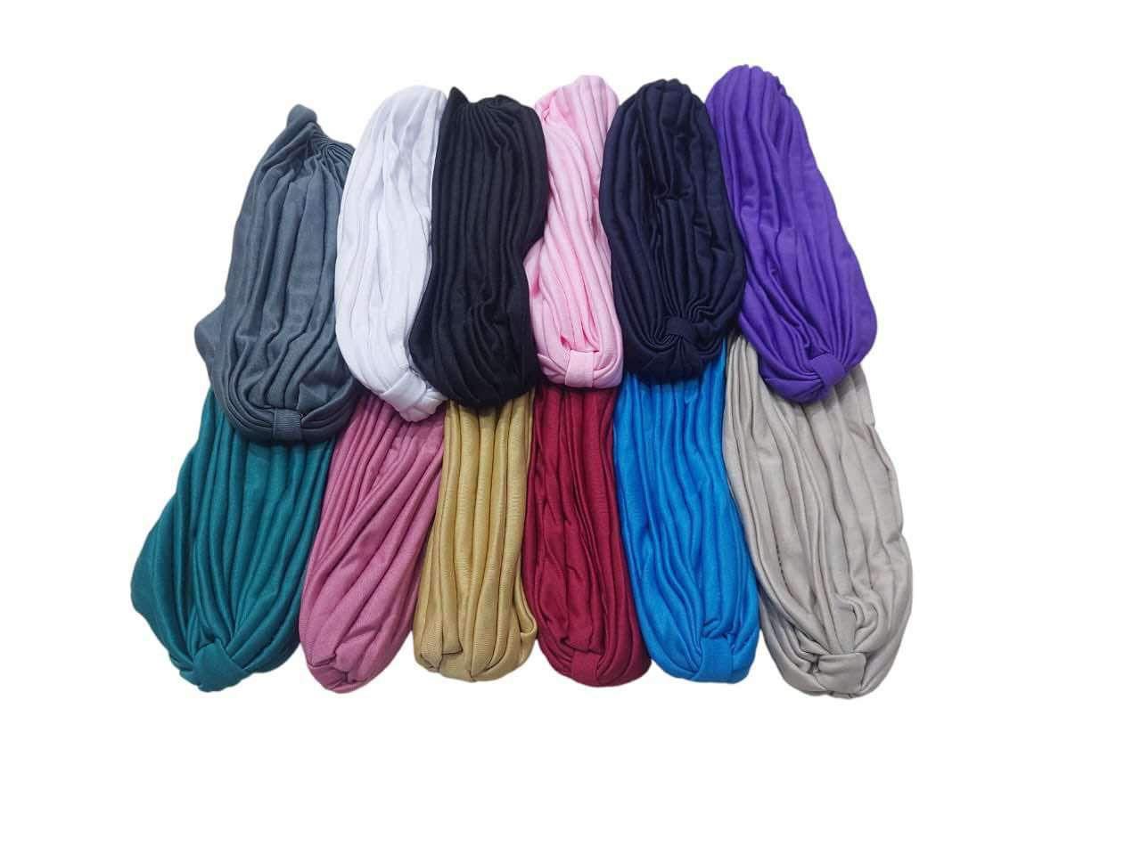 Women Turban Caps Headscarf Pleated Wrap Chemo Cap