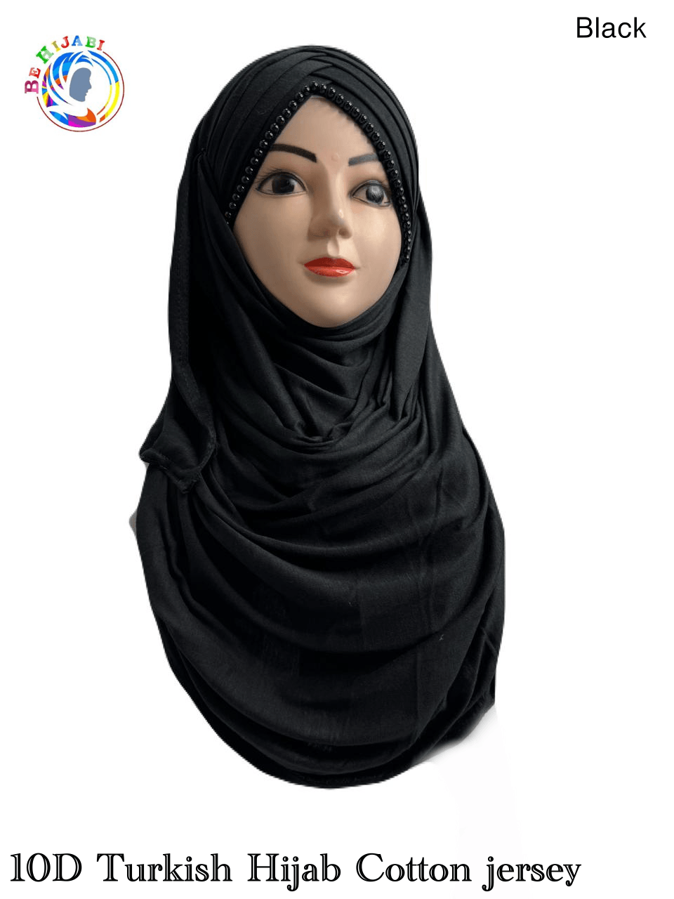 10 D Turkish Hijab Cotton jersey Color Black