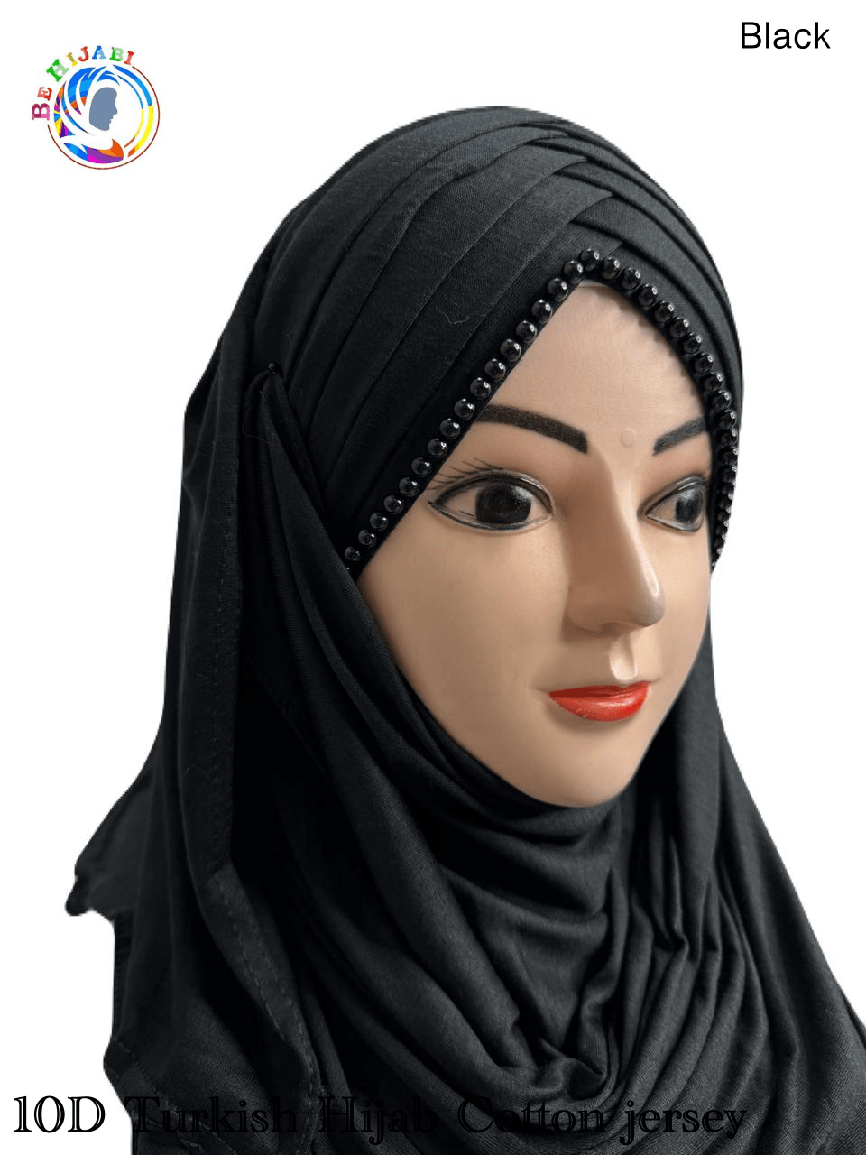 10 D Turkish Hijab Cotton jersey Color Black