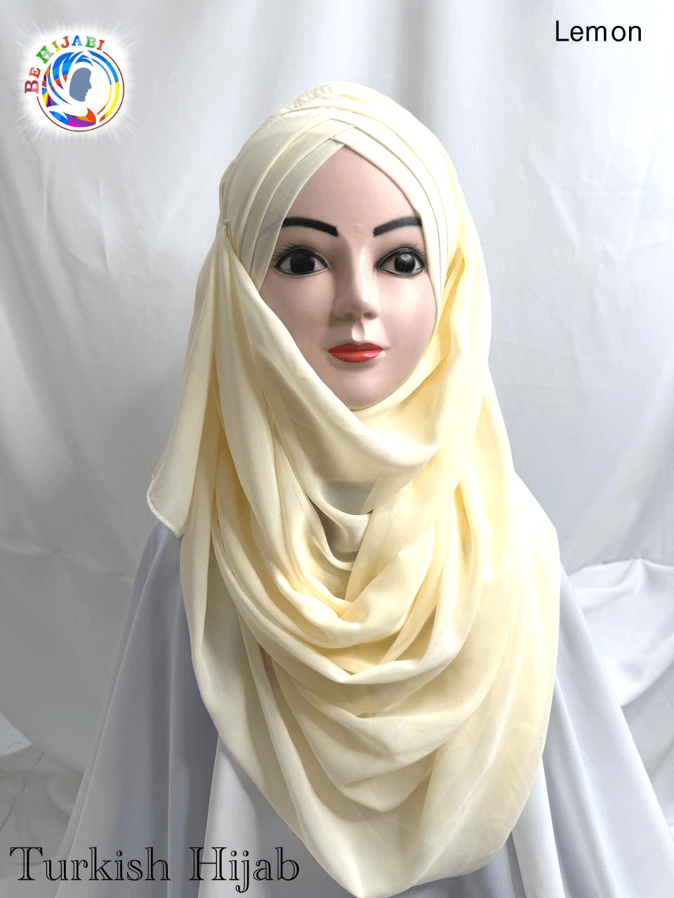 Turkish Scarf Chiffon Layer instant Ready To Wear Color Lemon