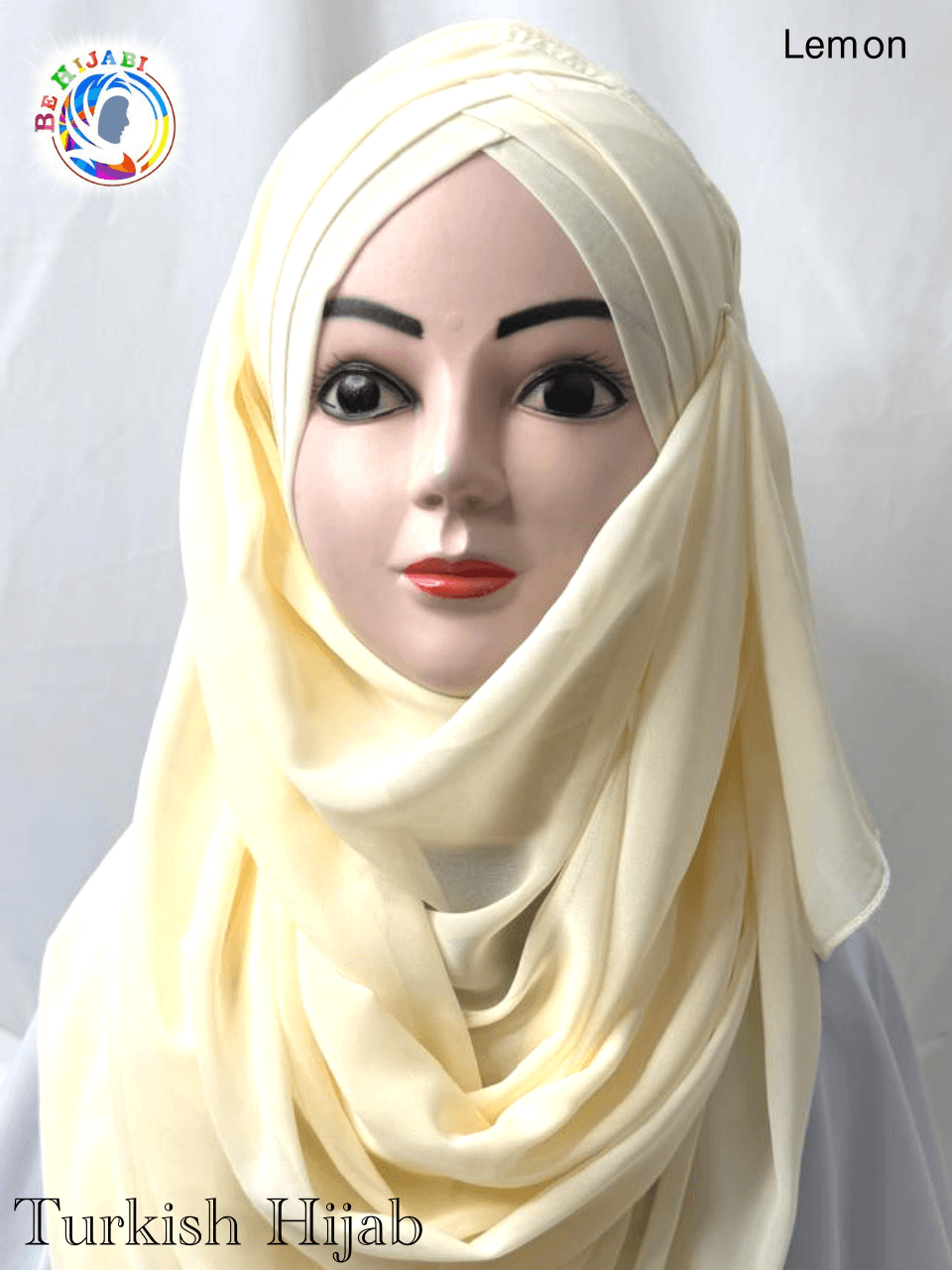 Turkish Scarf Chiffon Layer instant Ready To Wear Color Lemon