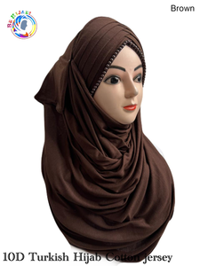 10 D Turkish Hijab Cotton jersey Color Brown