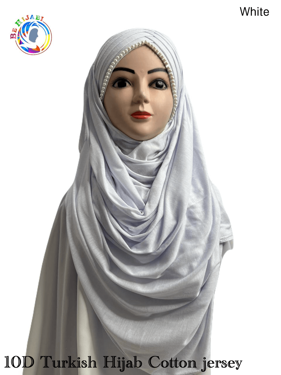 10 D Turkish Hijab Cotton jersey Color White