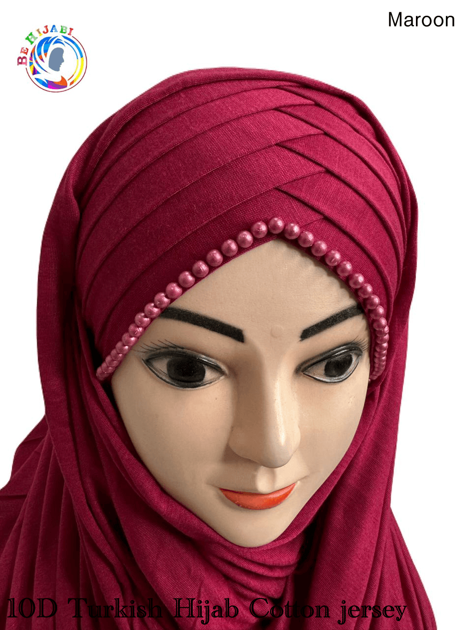 10 D Turkish Hijab Cotton jersey Color Maroon