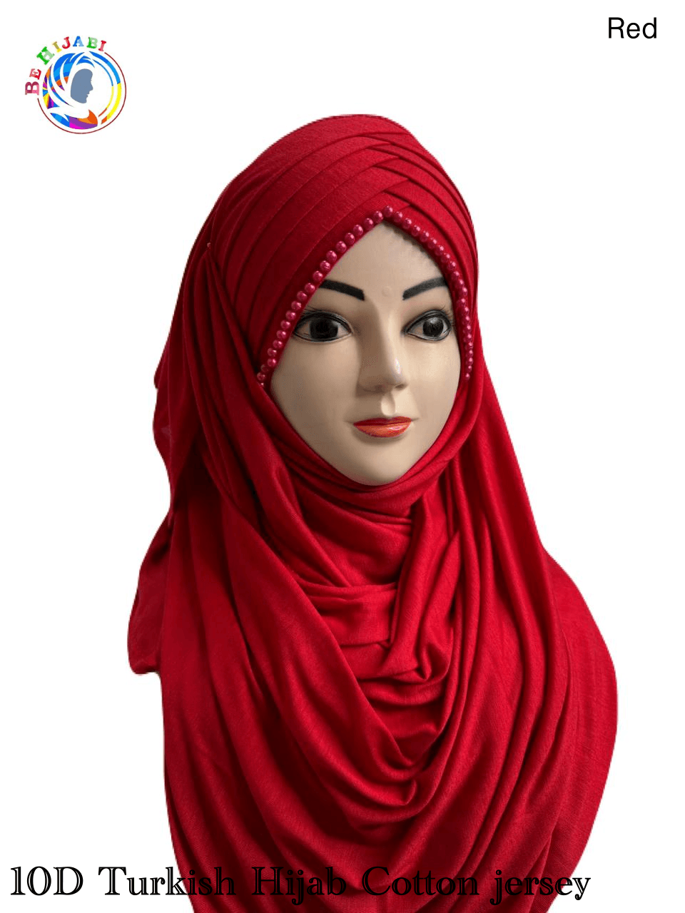 10 D Turkish Hijab Cotton jersey Color Red