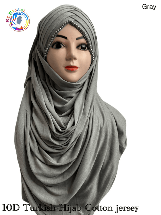 10 D Turkish Hijab Cotton jersey Color Gray