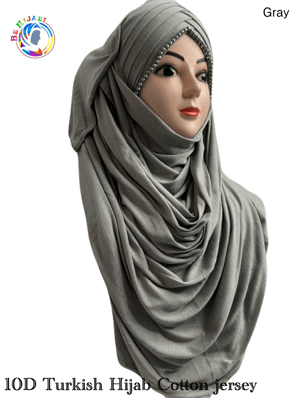 10 D Turkish Hijab Cotton jersey Color Gray