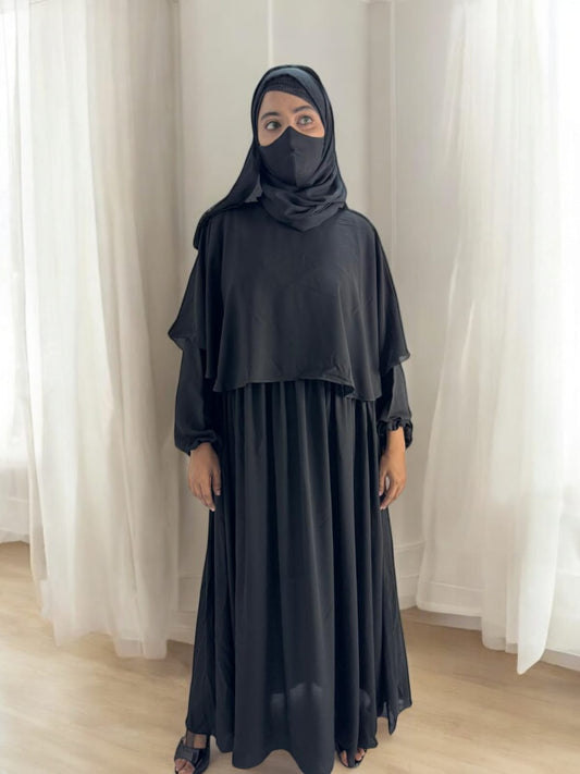 Maxi Upper Abaya Black