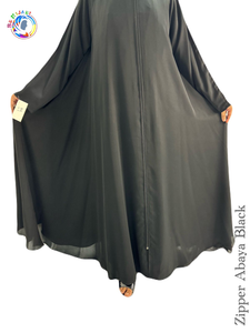 Zipper Abaya Black